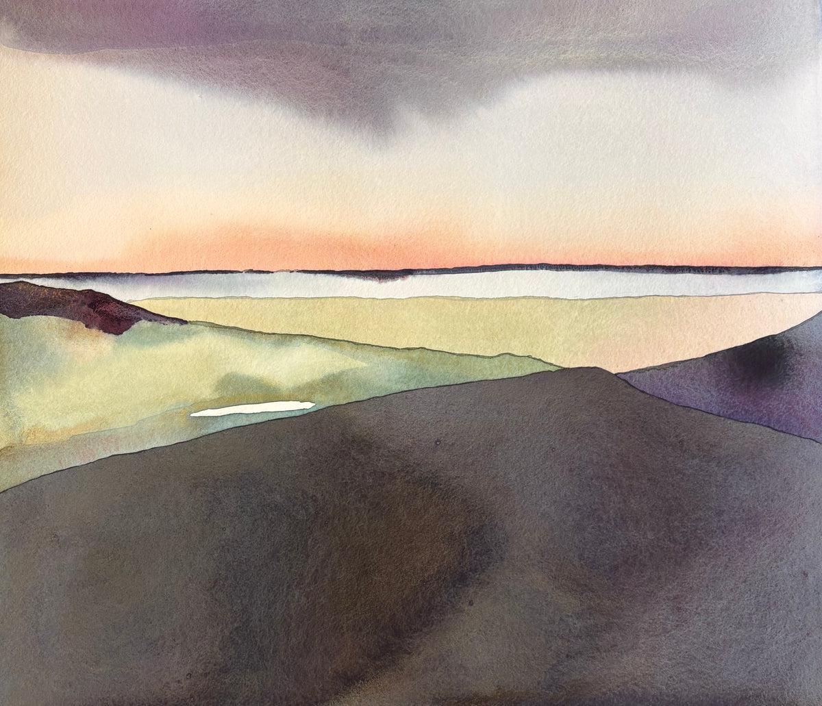 Bortom fjällen, akvarell av Maria Nilsson